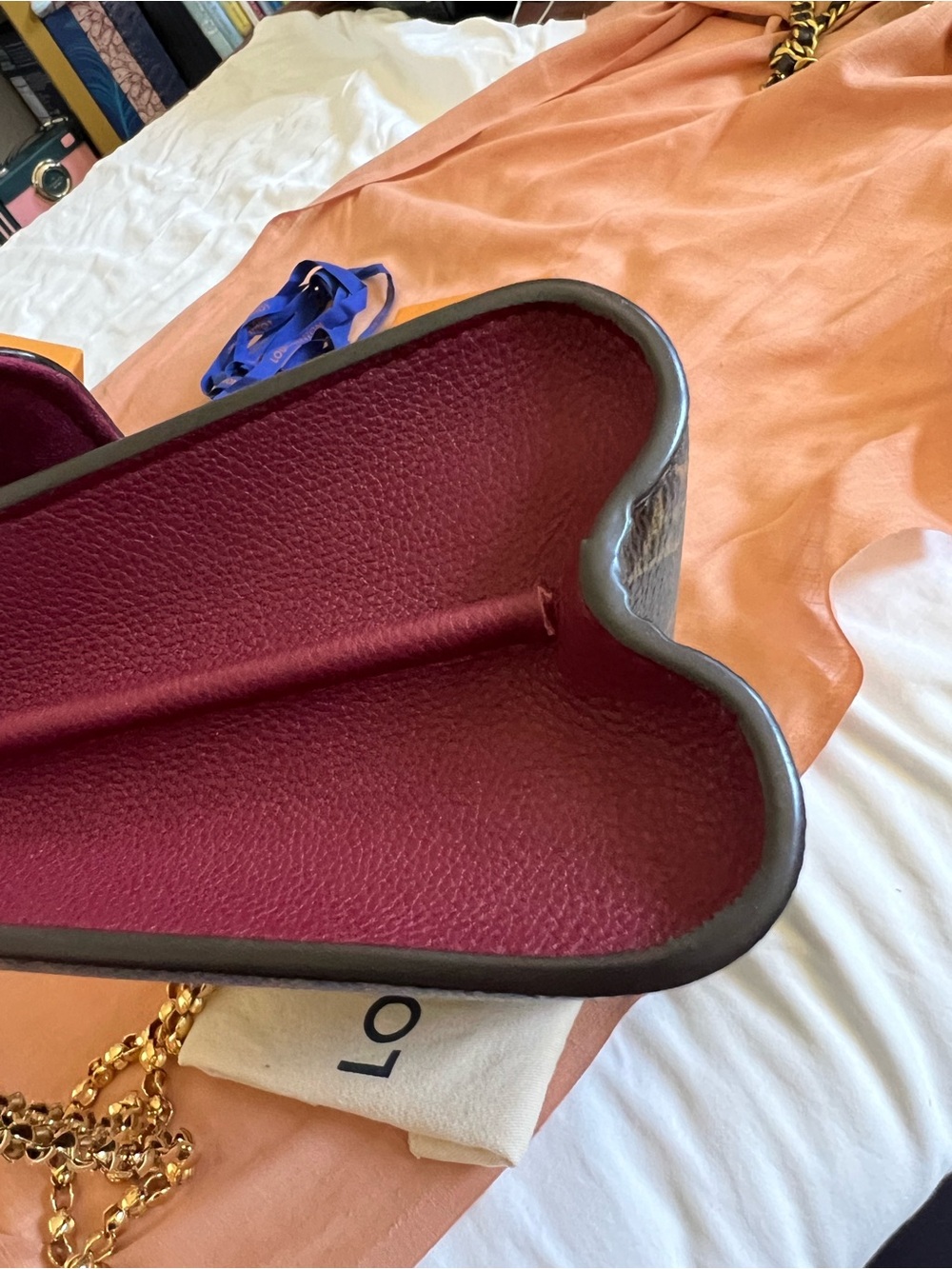 Louis Vuitton Monogram Shoulder Bag in Brown and Burgundy with Gold Hardware - Picture 13 of 13